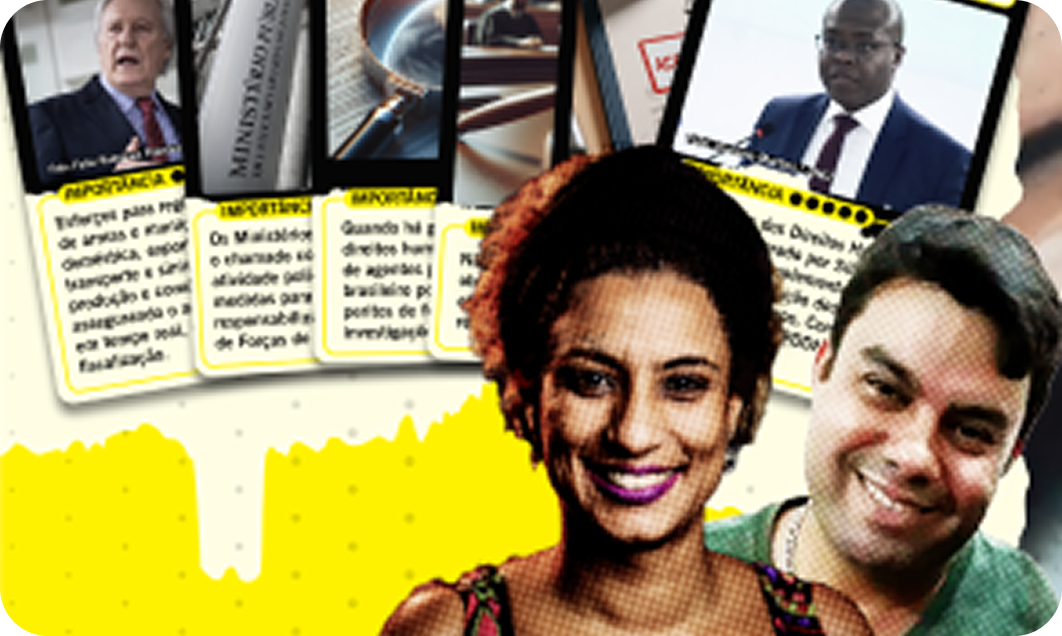 Detail of the Amnesty International Brazil justice campaign art.