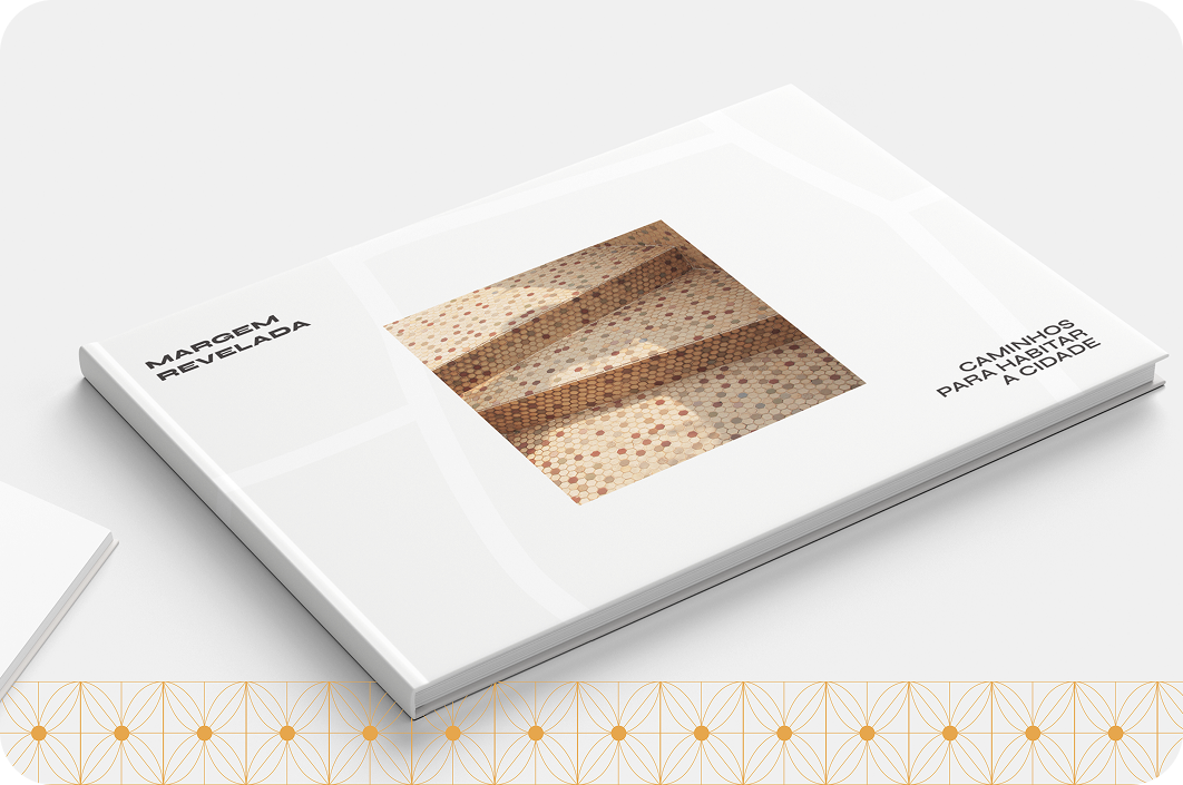 Margem Revelada exhibition catalog with a textured photography detail on the cover.